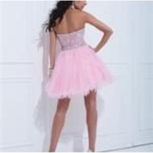 Ethereal Strapless Tulle Fairy Princess Pageant Mini Prom Dress Iridescent Gems - Picture 16 of 16